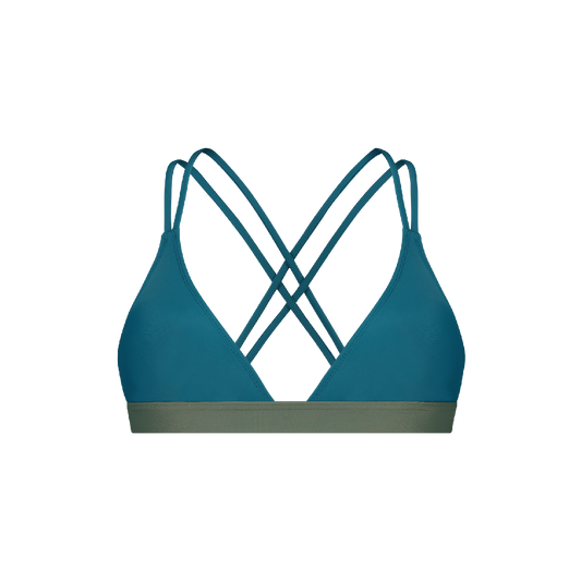 Bikini Top Cross ― Teal / Green